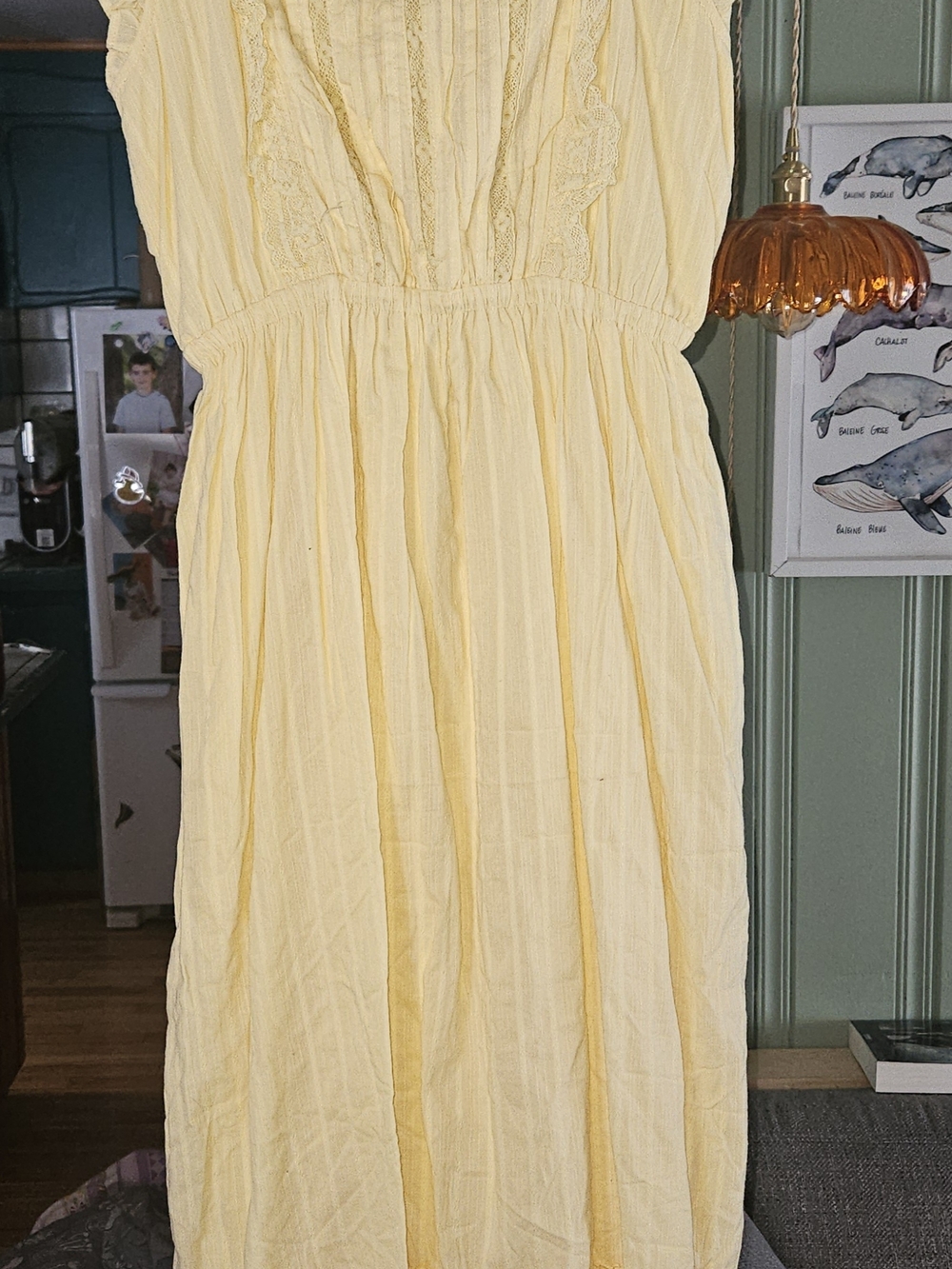 In Bloom Soft Yellow Ruffled Neck Maxi Dress